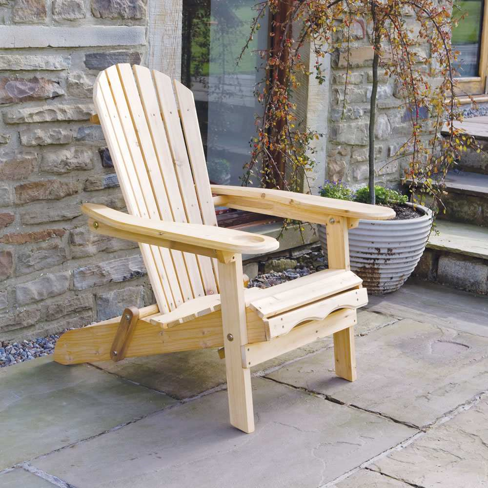 Armchair Lounger | Slide away Leg Rest | Newby Adirondack | Wooden Garden Chair
